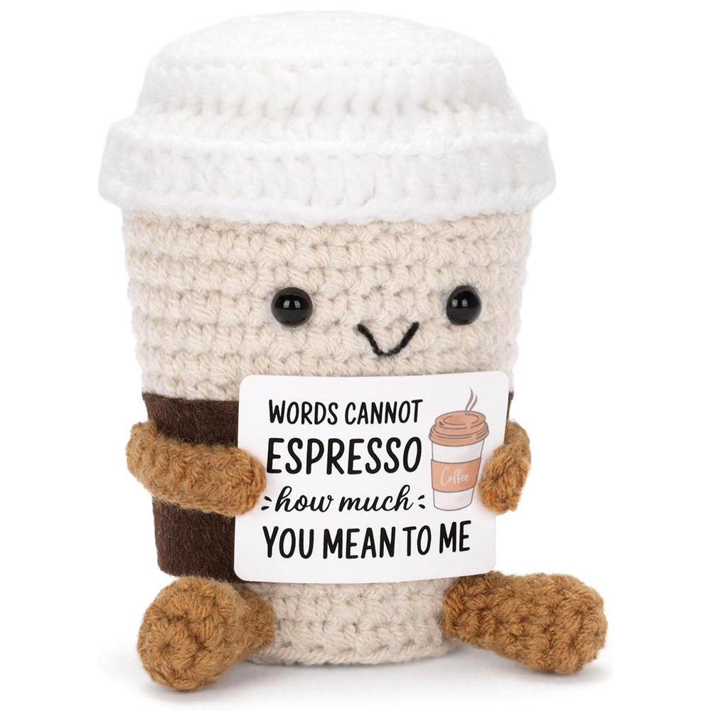 Home Textiles Europe - Lustige gehäkelte Kaffeepuppe mit emotionaler Unterstützung