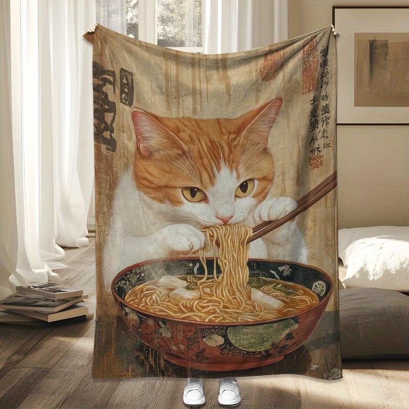 Home Textiles Images - Anime-Bild einer gelben Katze. Flanell bedruckte