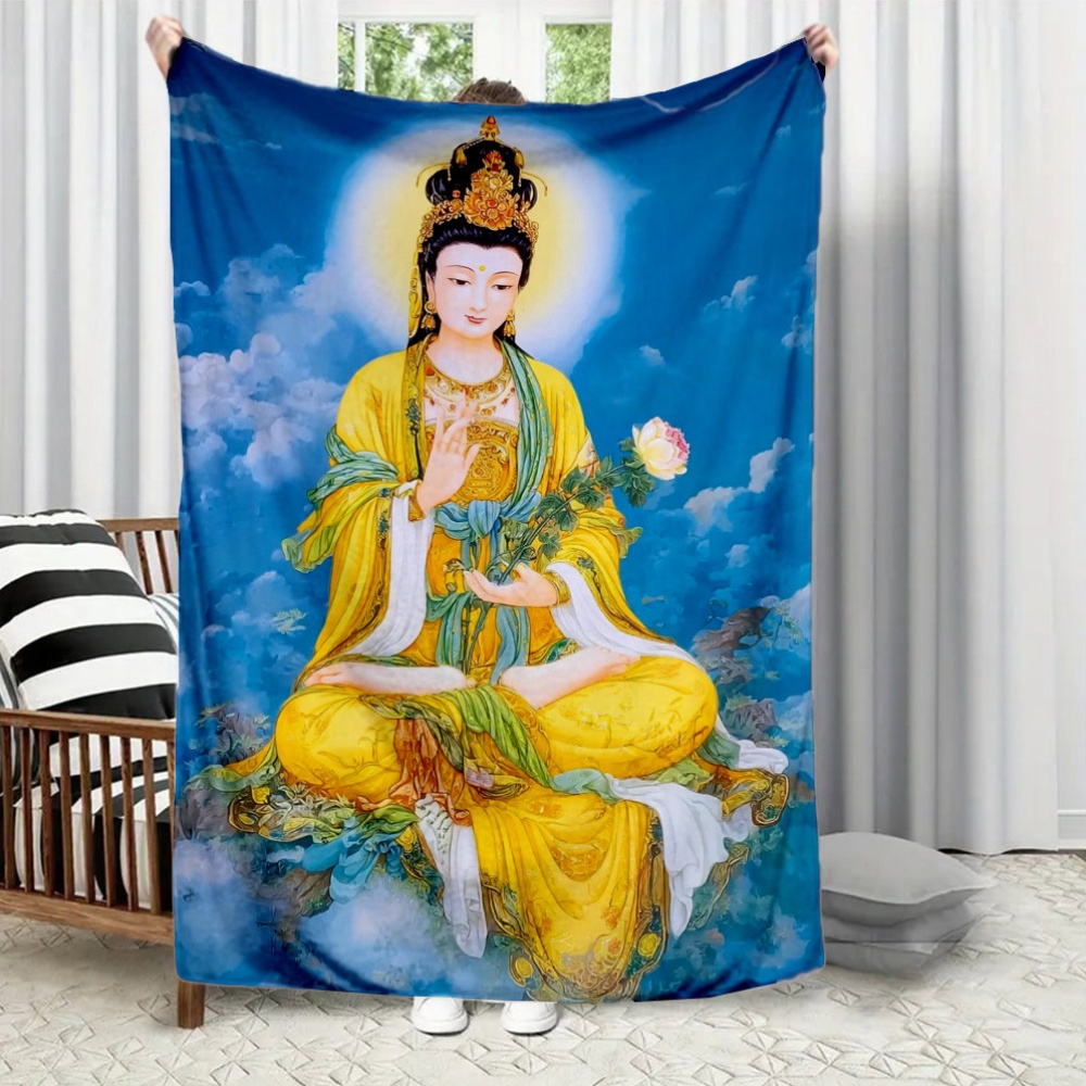 Home Textiles Images - Bild von Guanyin Bodhisattva. Bedruckte Flanelldecke,