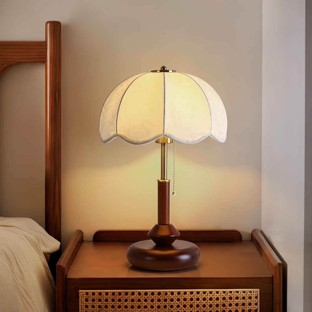 Home Textile - Vintage gewölbte Kuppel-Tischlampe für Schlafzimmer, Nachttisch,