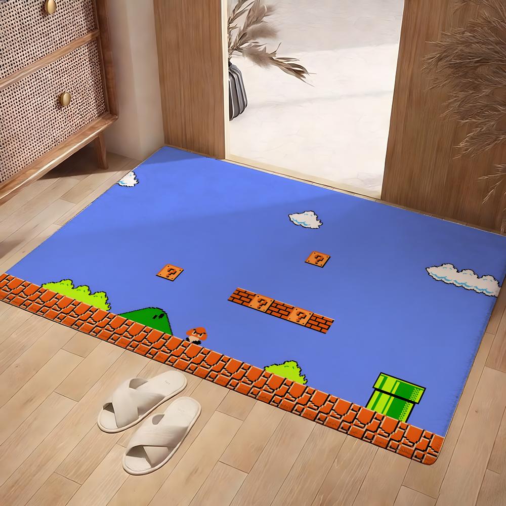 Home Textiles Images - Anime Pixel Image Bodenmatte, weicher Flanell-Teppich,