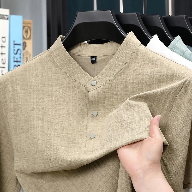 Sommer-Herrenhemd mit Stehkrag – Home Textile Bewertung und Preis