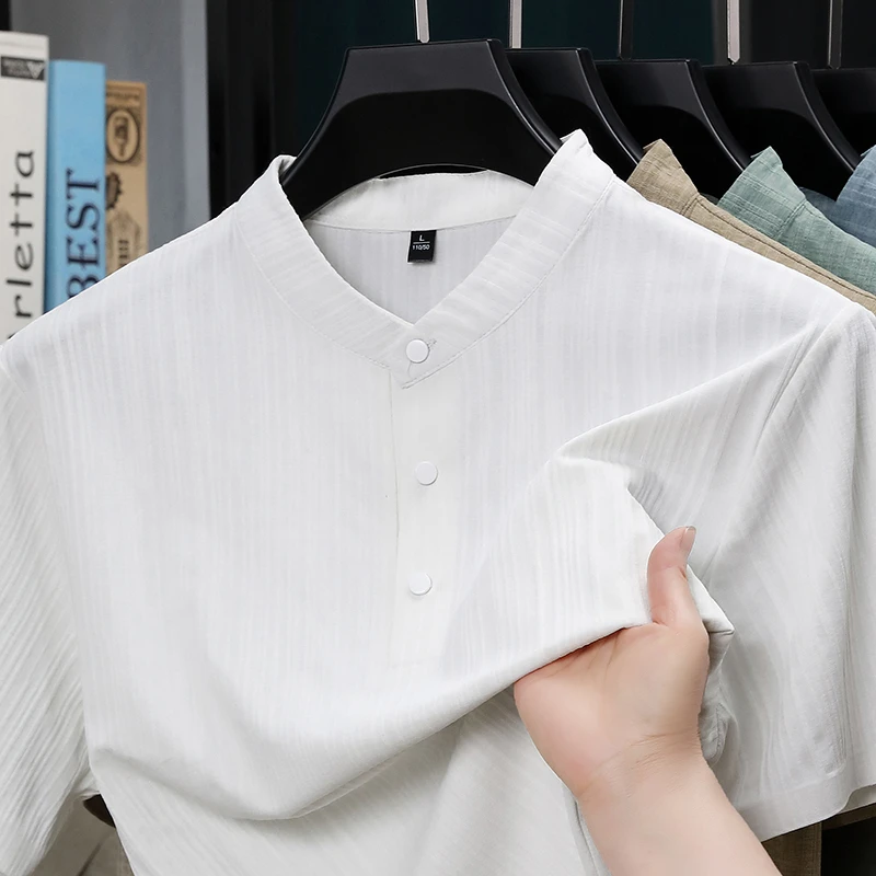Sommer-Herrenhemd mit Stehkrag – Home Textile Bewertung und Preis