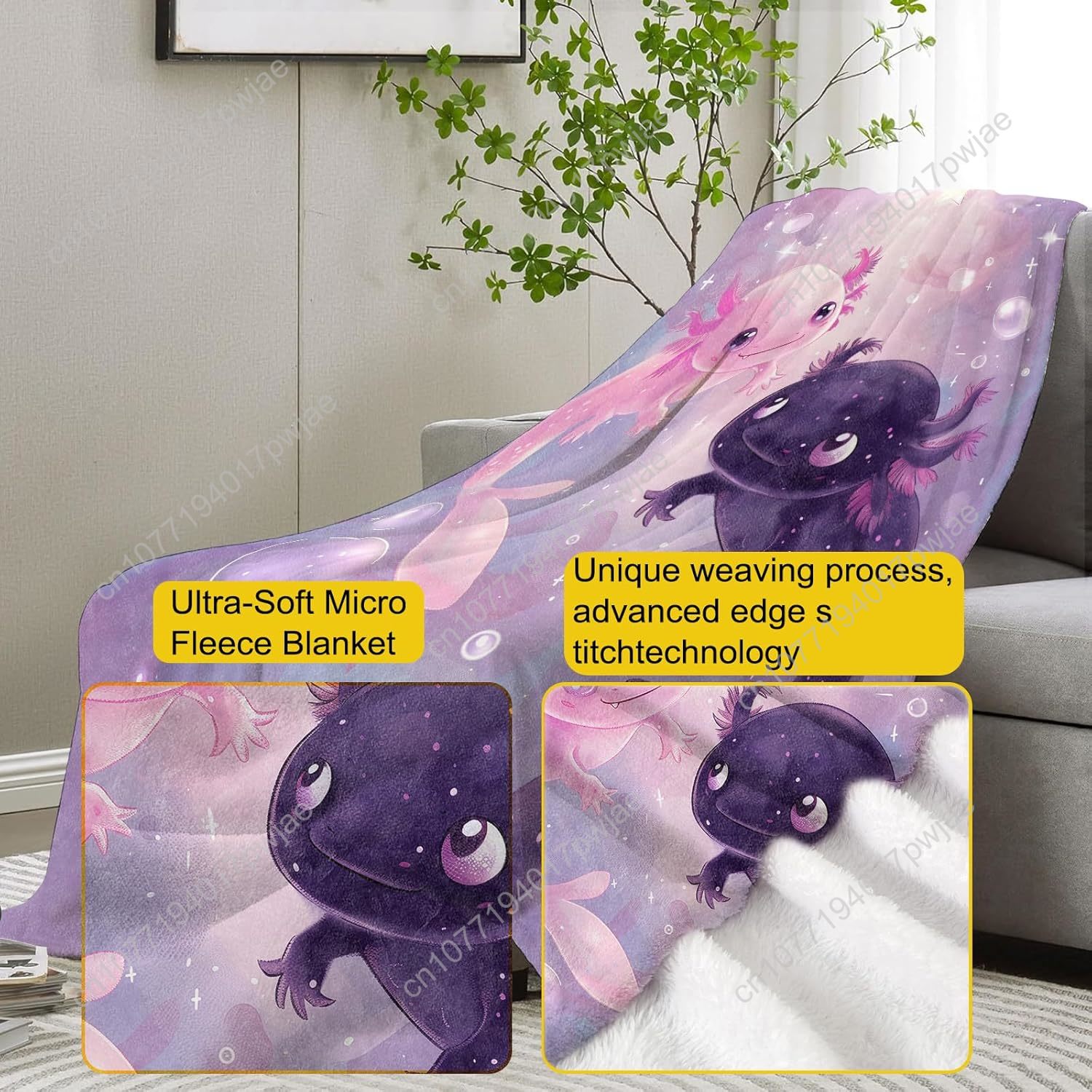 Axolotl-Decke, niedliche Axolo – Home Of Textiles Bewertung und Preis