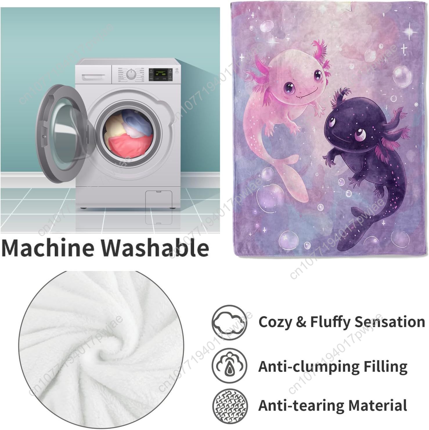 Axolotl-Decke, niedliche Axolo – Home Of Textiles Bewertung und Preis