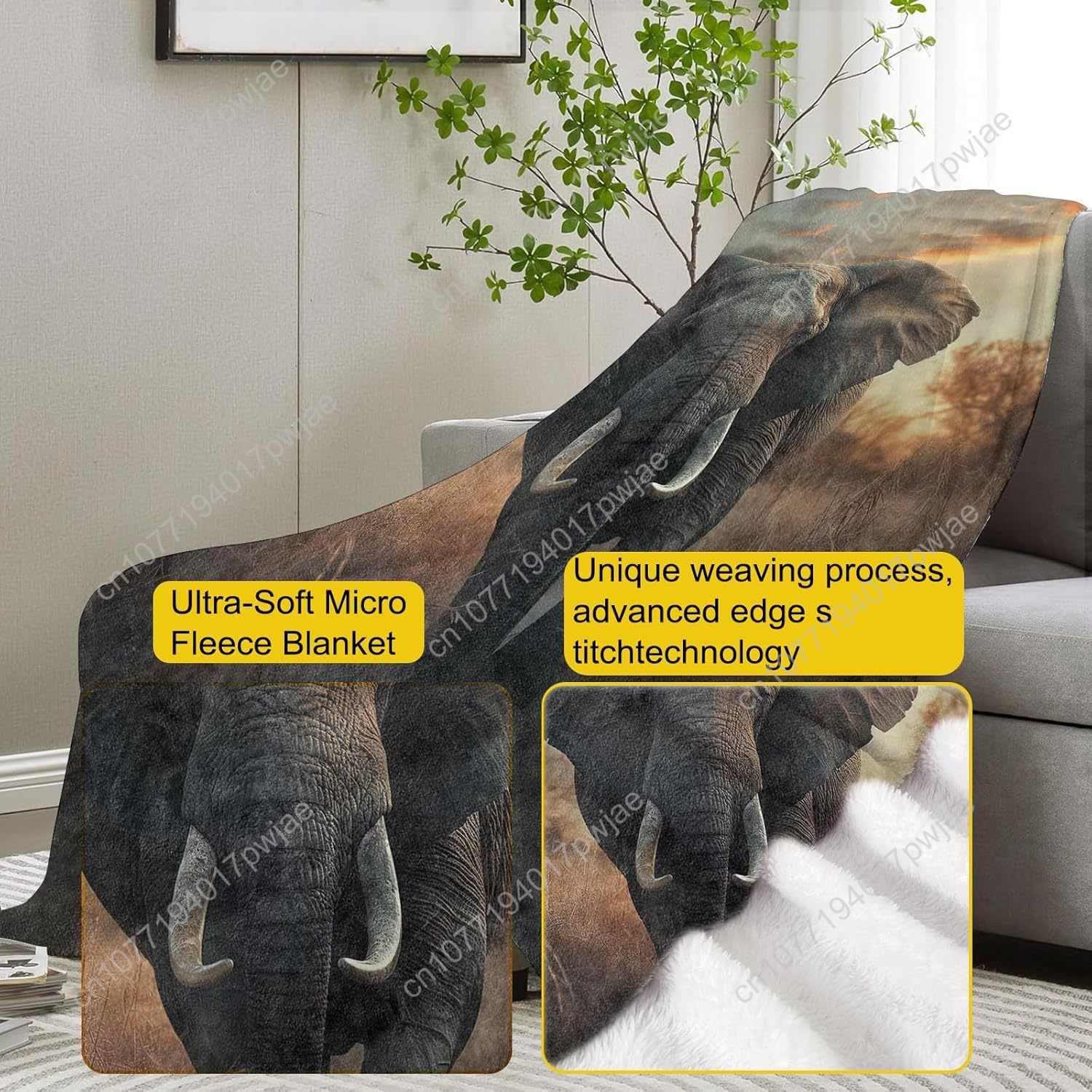 Elefanten-Fleecedecke, realist – Home Of Textiles Bewertung und Preis