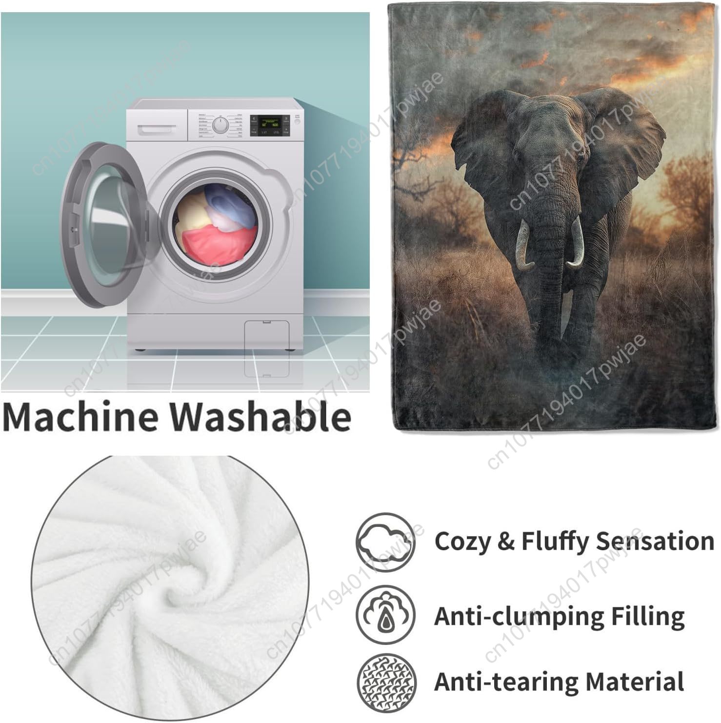 Elefanten-Fleecedecke, realist – Home Of Textiles Bewertung und Preis